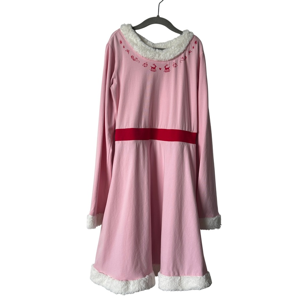 Hanna Andersson Elf Movie Jovie Pink Christmas Dress Kids US 12 150cm 80013 - Picture 2 of 12